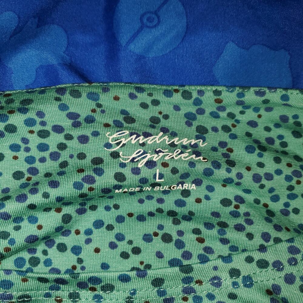 Gudrun Sjödén Teal Lyocell Blend Swing Top L Scandinavian Artsy - Picture 3 of 6